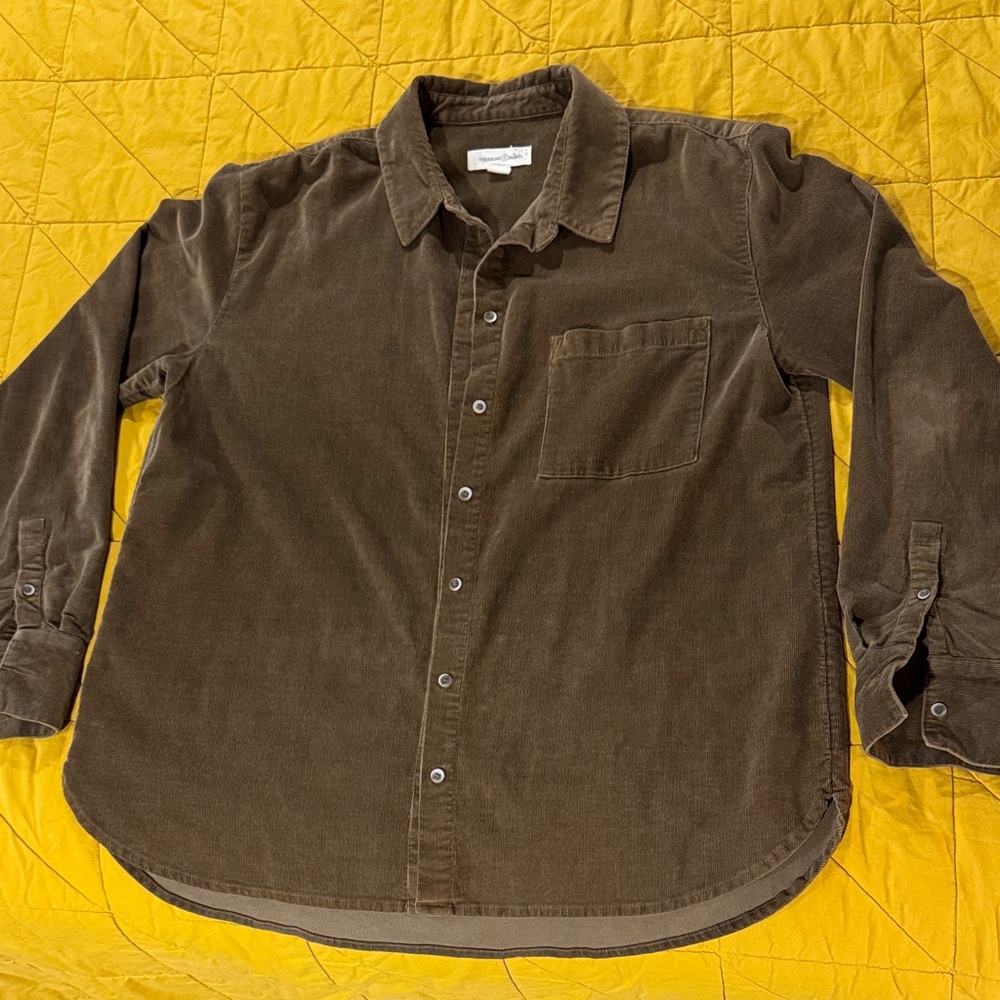 Treasure & Bond Brown Button Down Shirt
